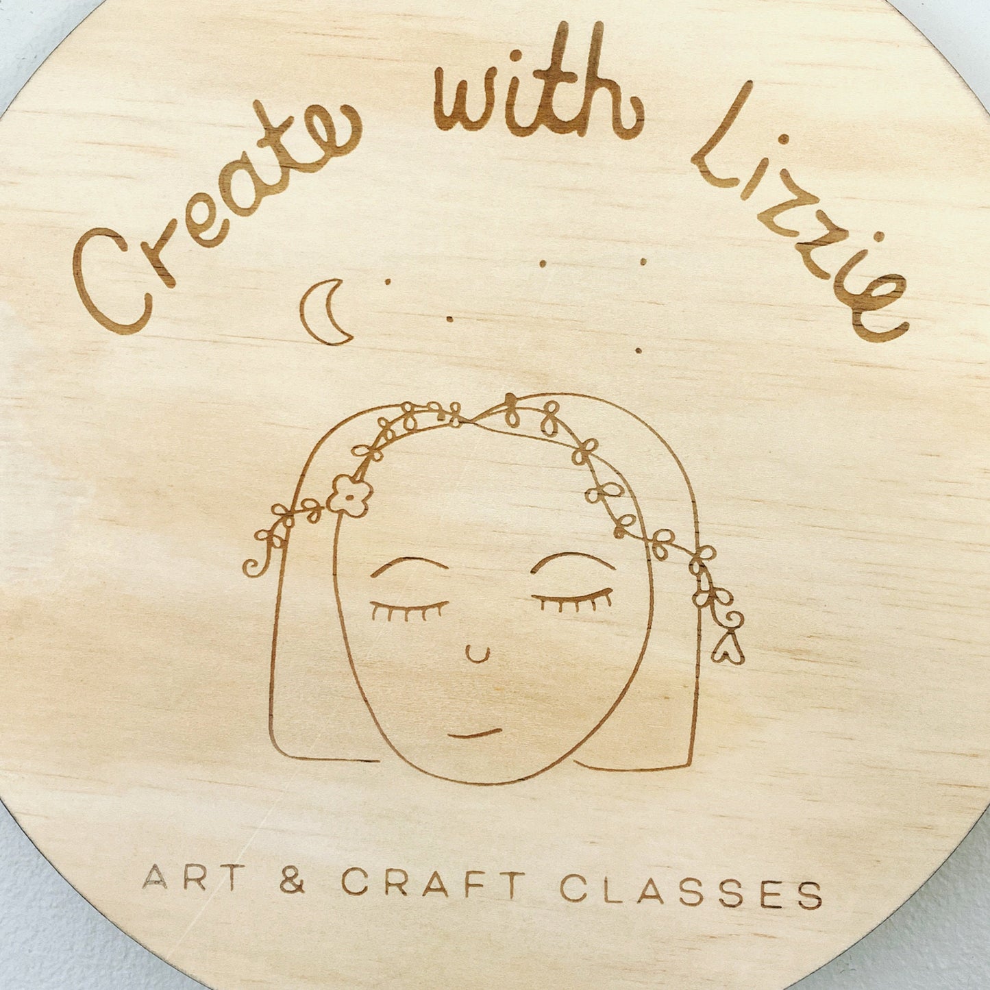 Wooden Engraved round business sign