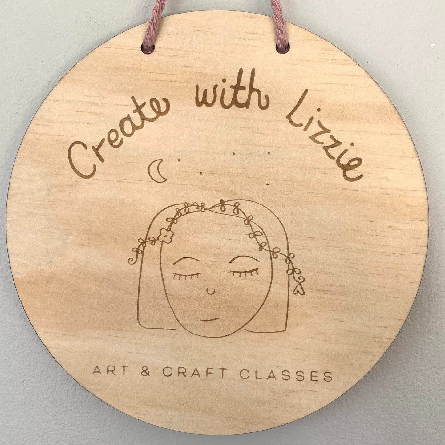 Wooden Engraved round business sign