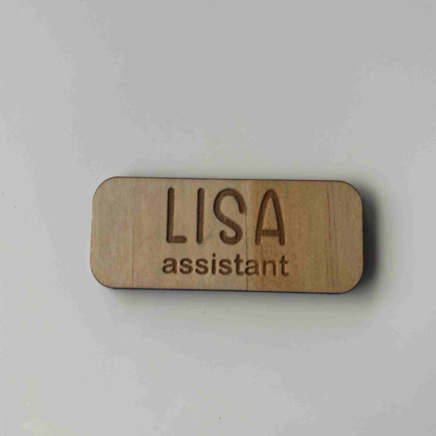 Personalised Wooden Name Badge