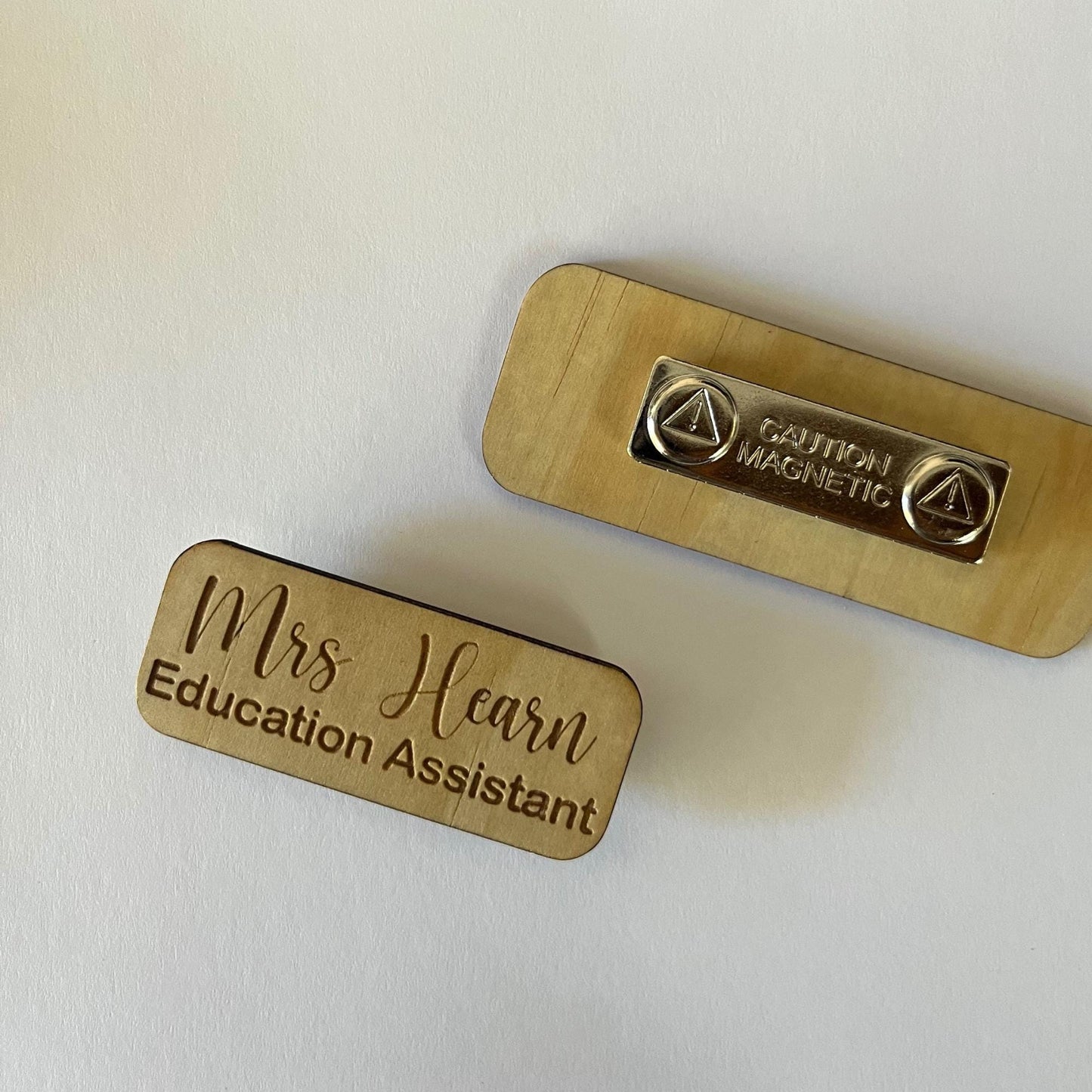 Personalised Wooden Name Badge