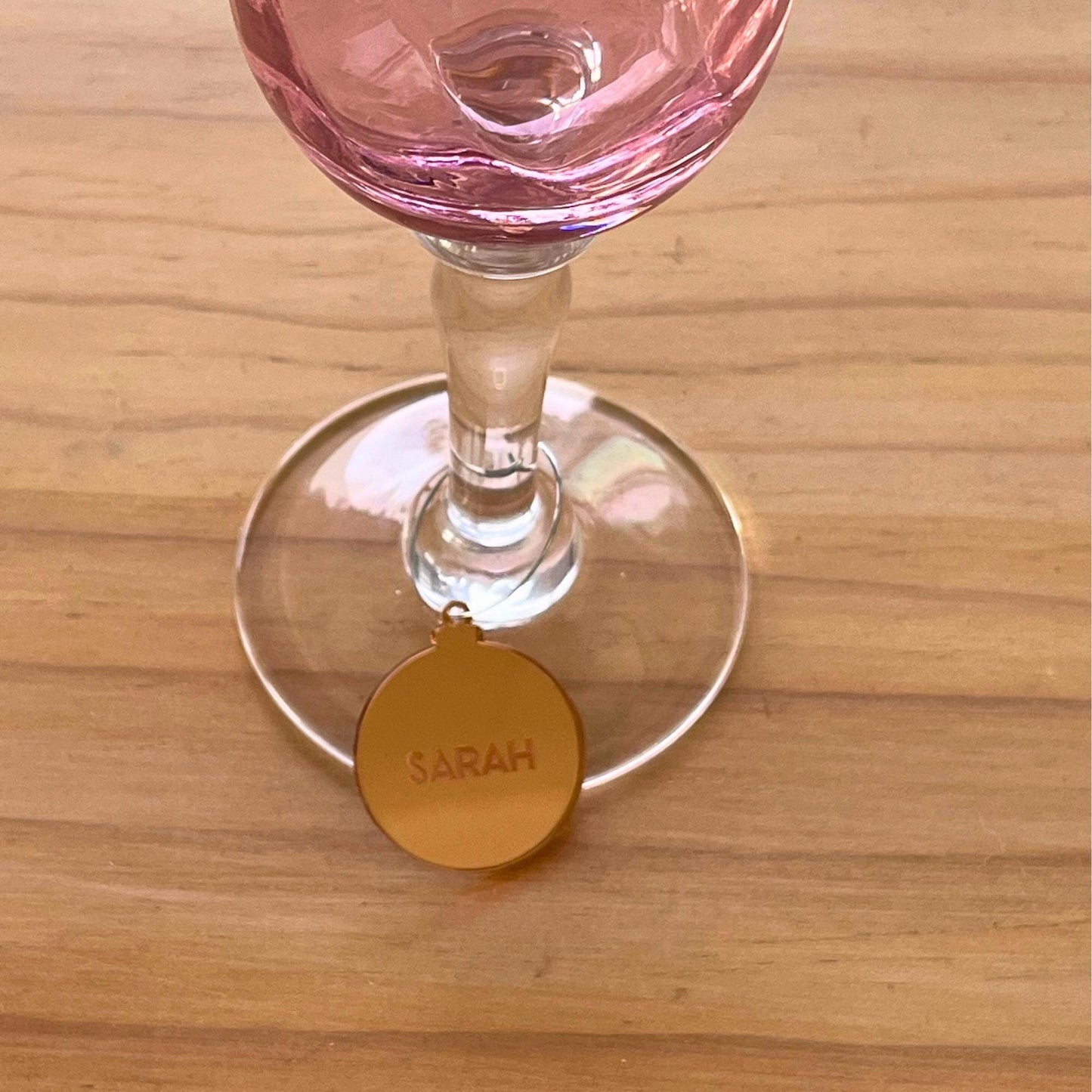 Personalised Christmas bubble wine charms