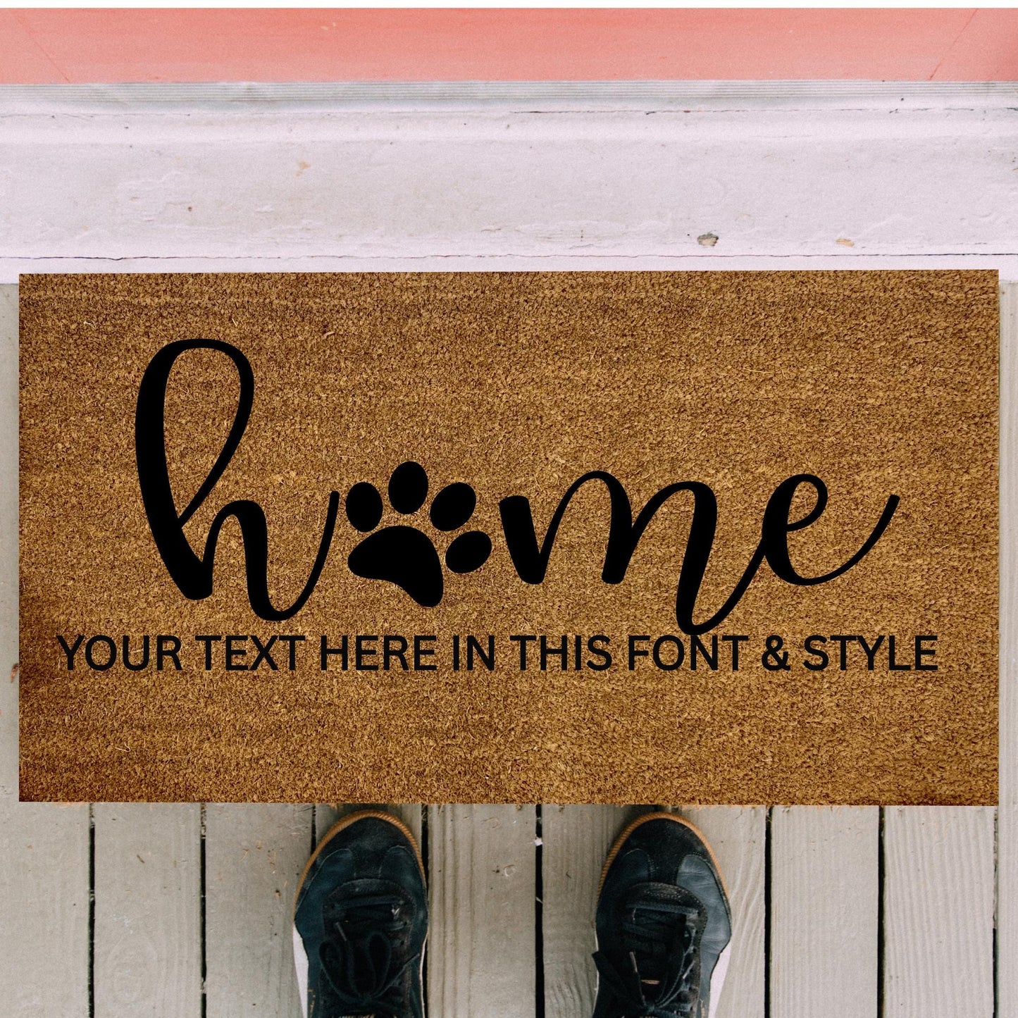 Doormat with home Paw Print