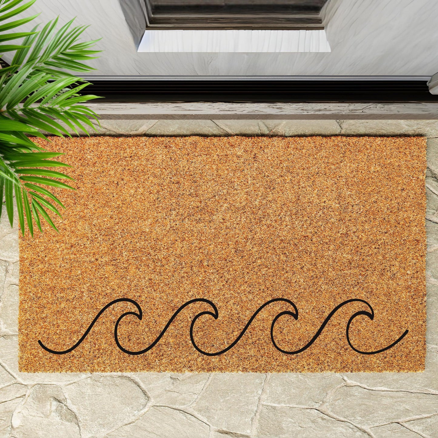 Ocean wave print doormat