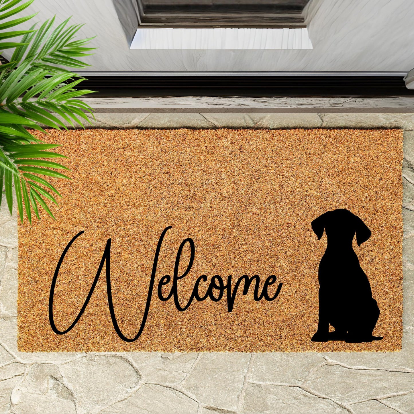 Welcome doormat with dog design