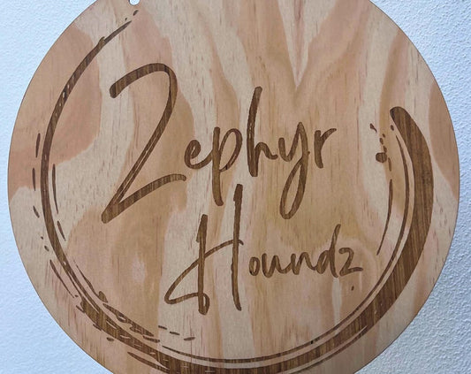 Personalised round business sign