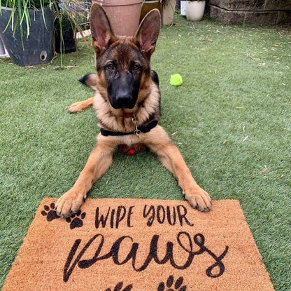 Doormat with wipe your paws print