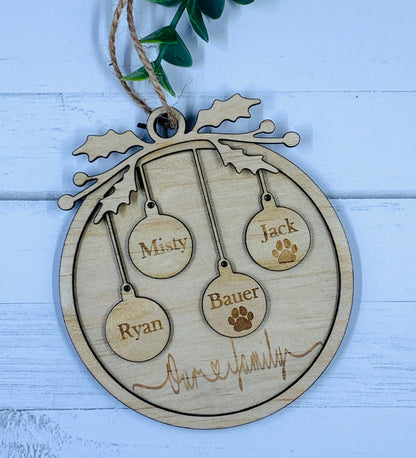 Personalised Family Christmas Ornament