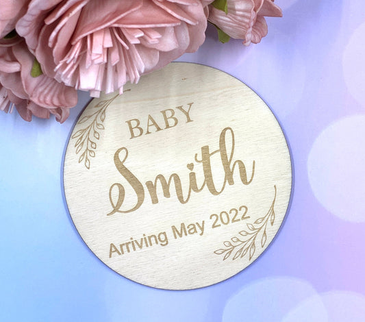 Wooden Baby Announcment Plaque