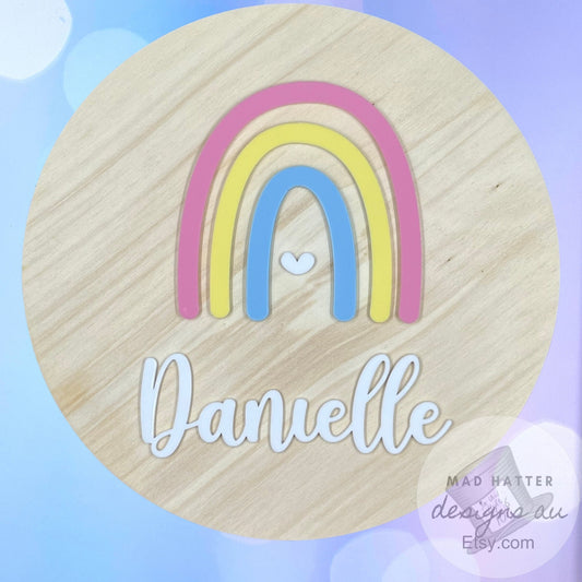 Personalised Name Sign with Rainbow