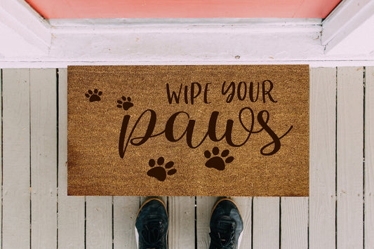 Doormat with wipe your paws print