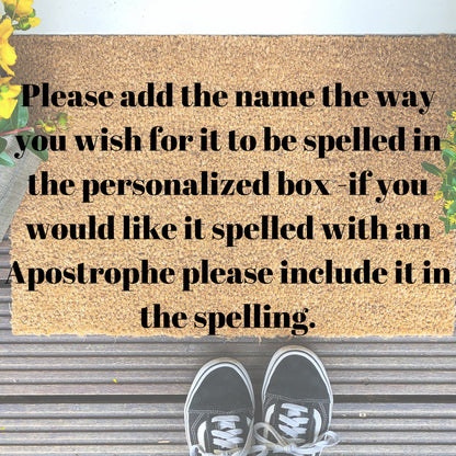 Doormat With Palm Tree and personalised