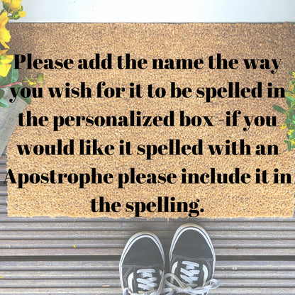 Personalised Name with Home Print Doormat