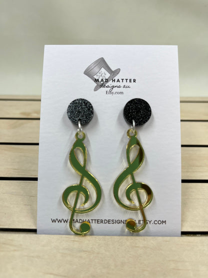 Musical theme dangle Earrings