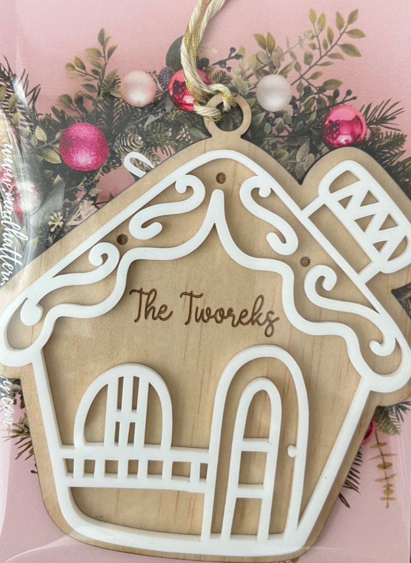 Personally Christmas ornaments- gingerbread house