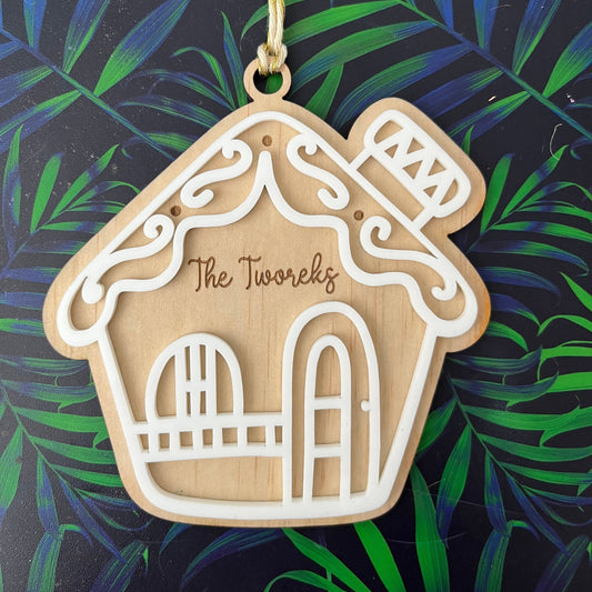 Personally Christmas ornaments- gingerbread house