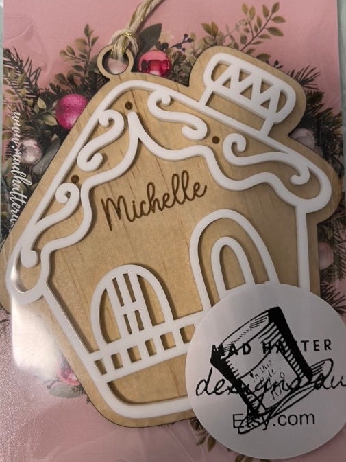 Personally Christmas ornaments- gingerbread house