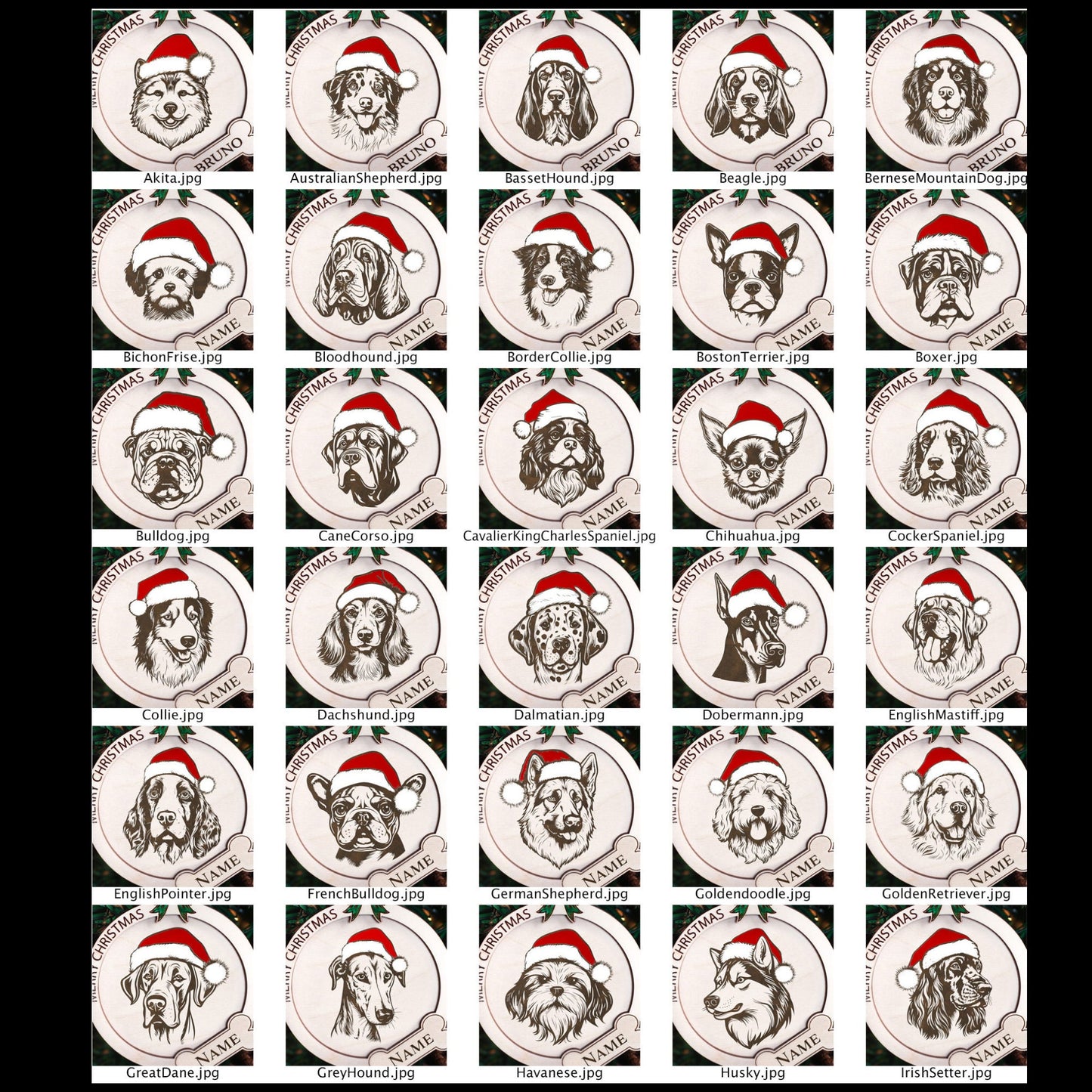 Personalised Dog Christmas Ornament