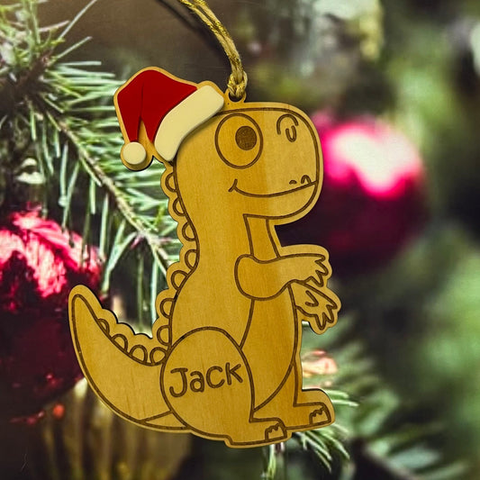 Wooden Dinosaur ornament