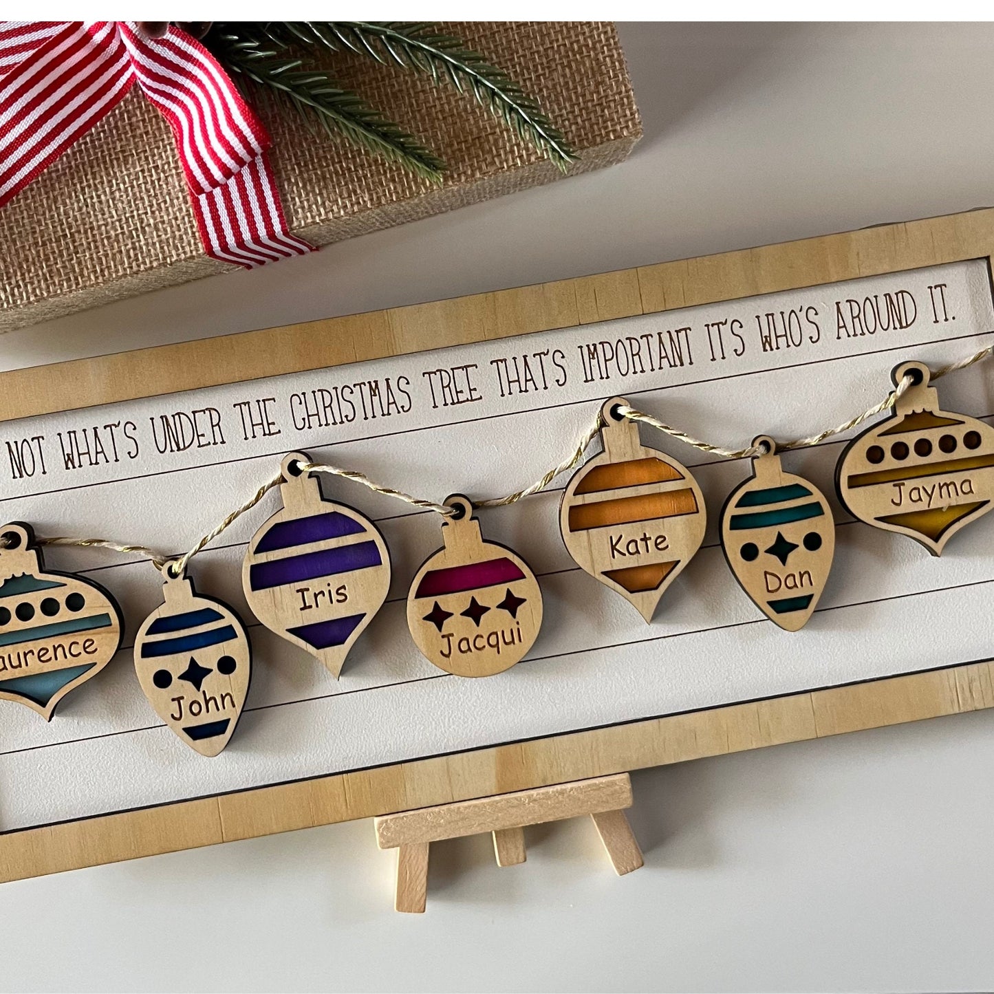 Personalised family christmas sign