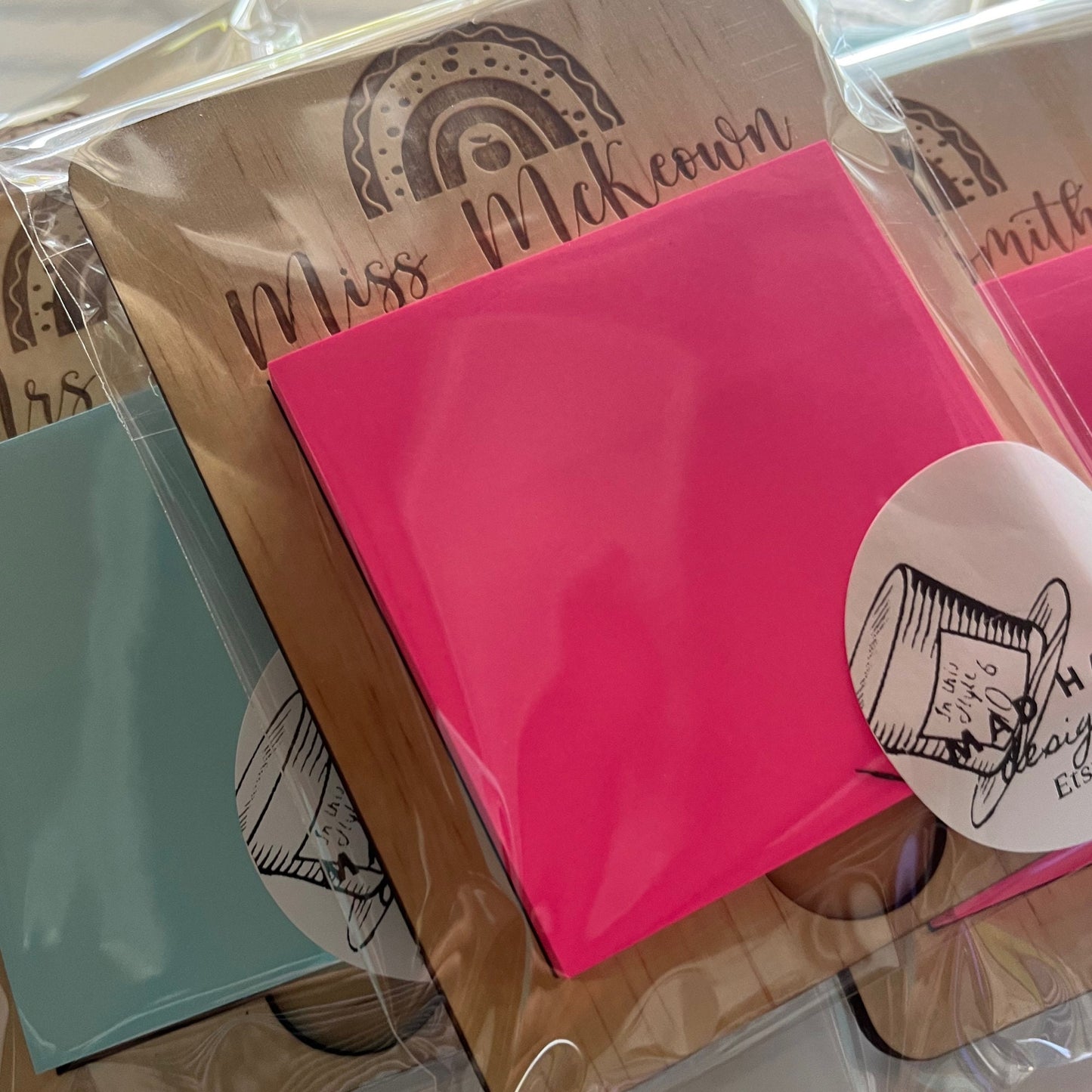 Post it note holder Personalised