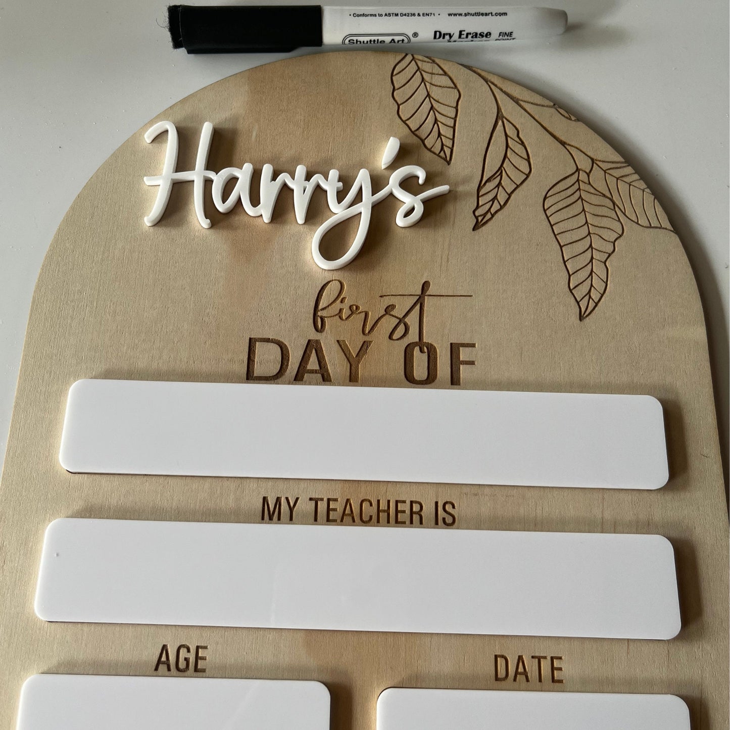 First Day of School Boards-With Acrylic Name