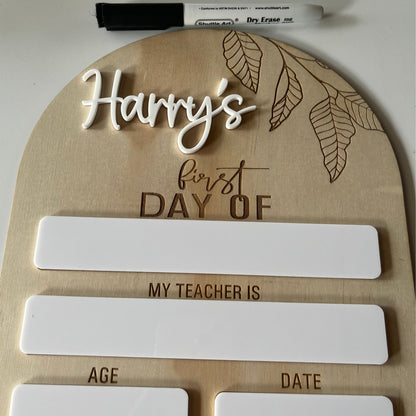 First Day of School Boards-With Acrylic Name