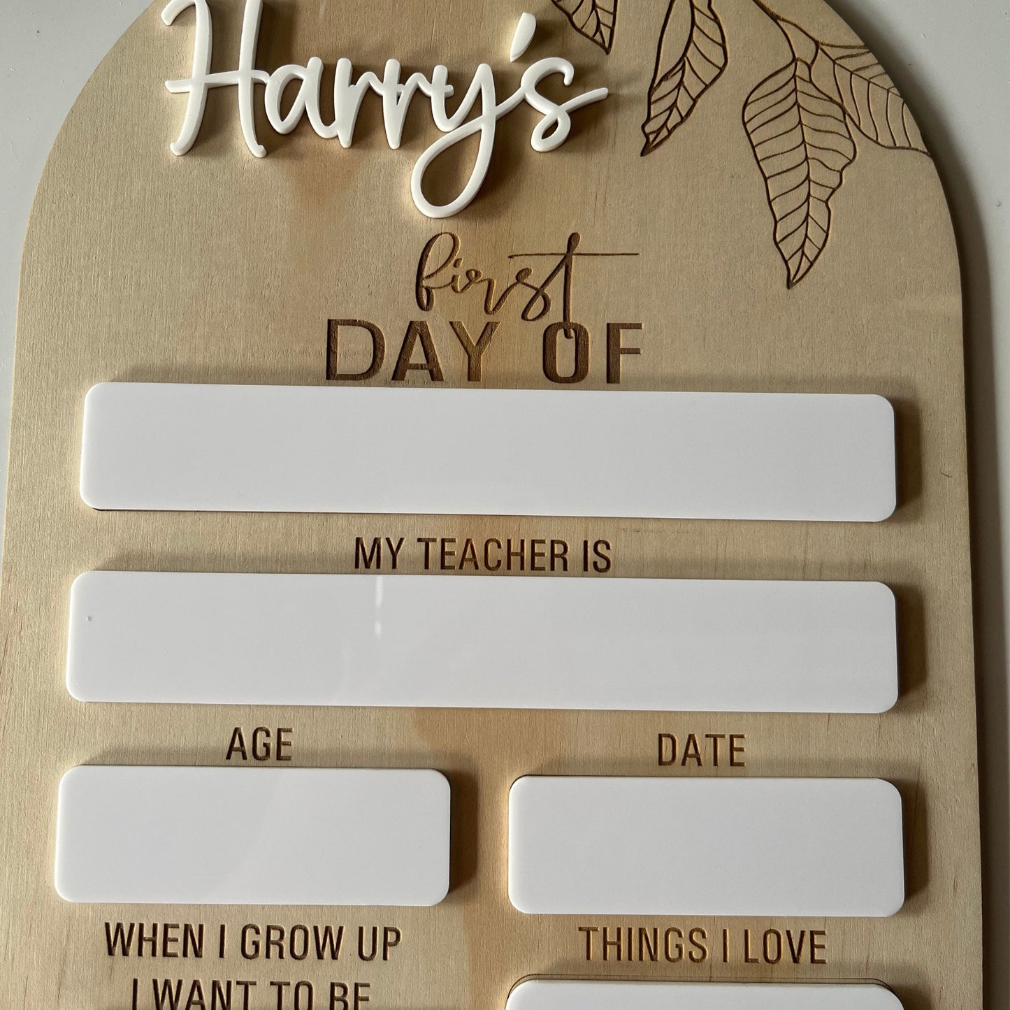 First Day of School Boards-With Acrylic Name