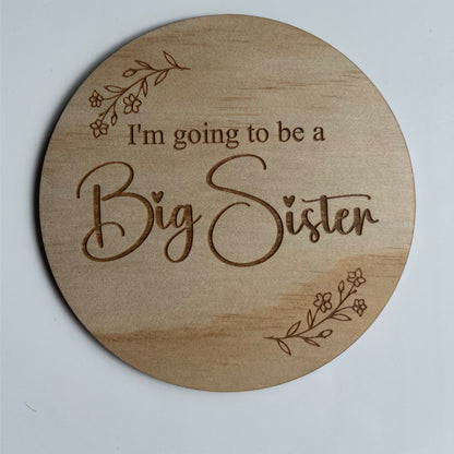 Baby announcement wooden plaque floral design