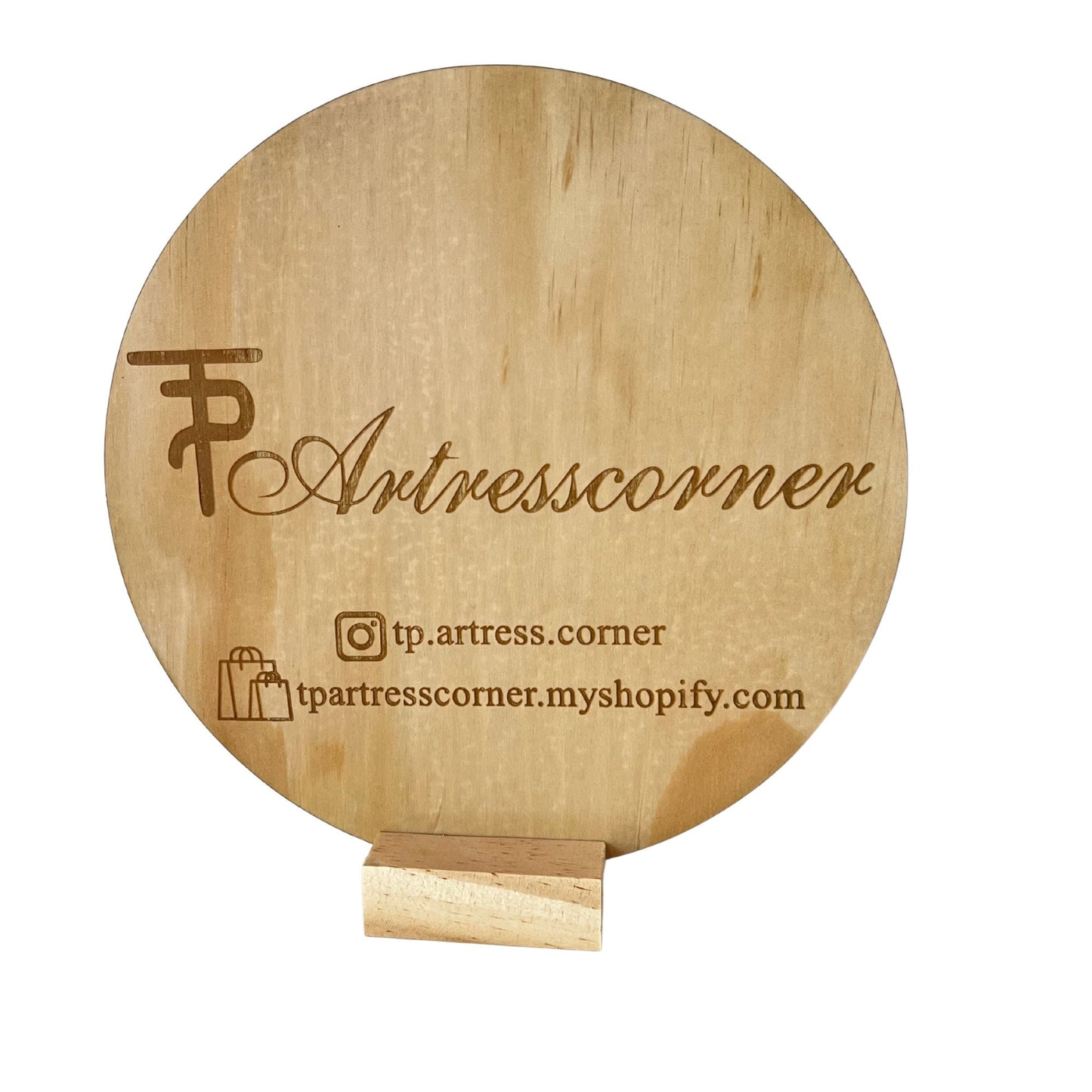 Wooden Engraved round business sign