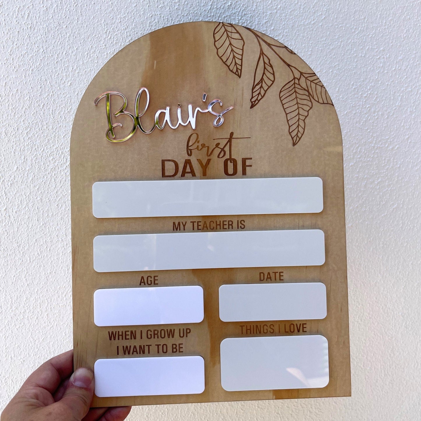 First Day of School Boards-With Acrylic Name
