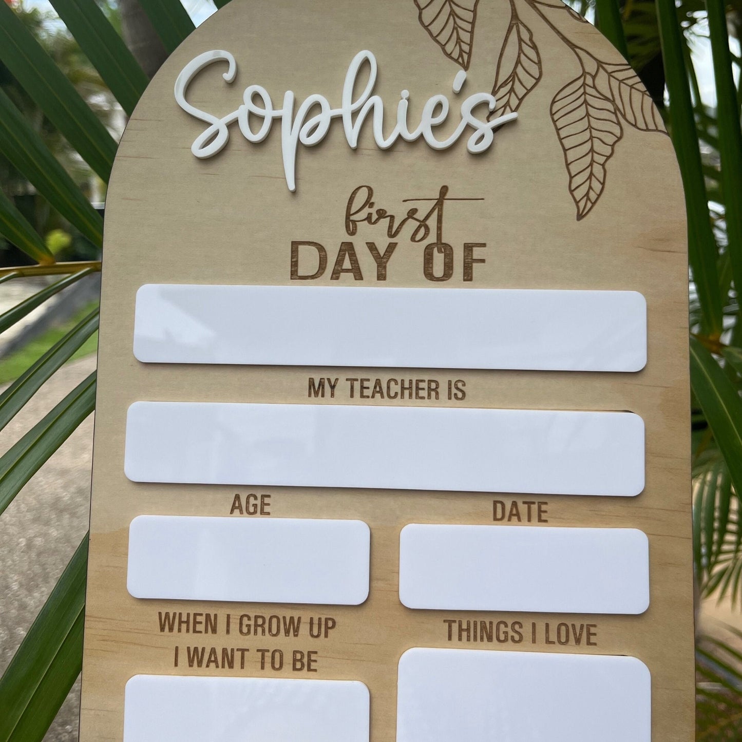 First Day of School Boards-With Acrylic Name