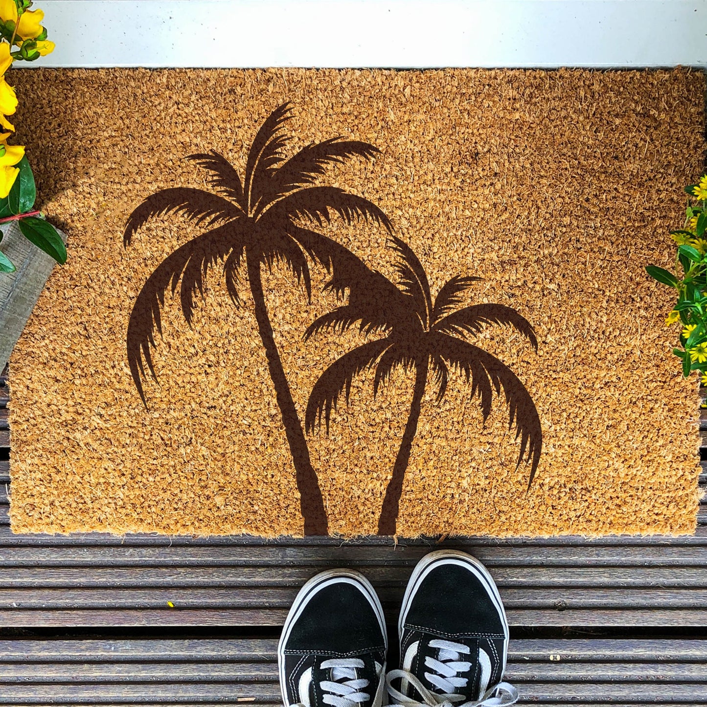 Doormat palm tree design