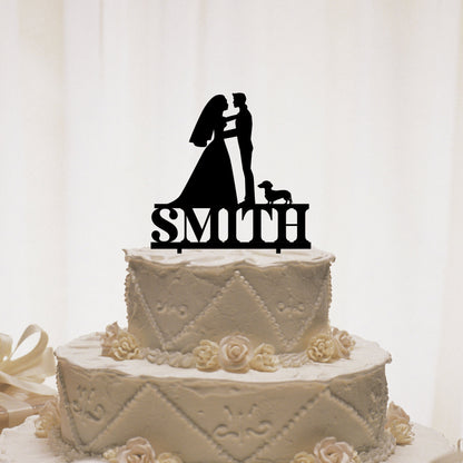 Personalised Wedding Cake Topper with Pet