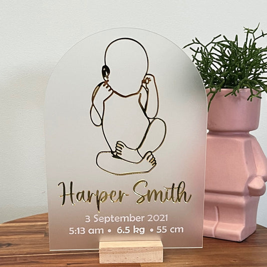 Personalised Baby birth stat plaque