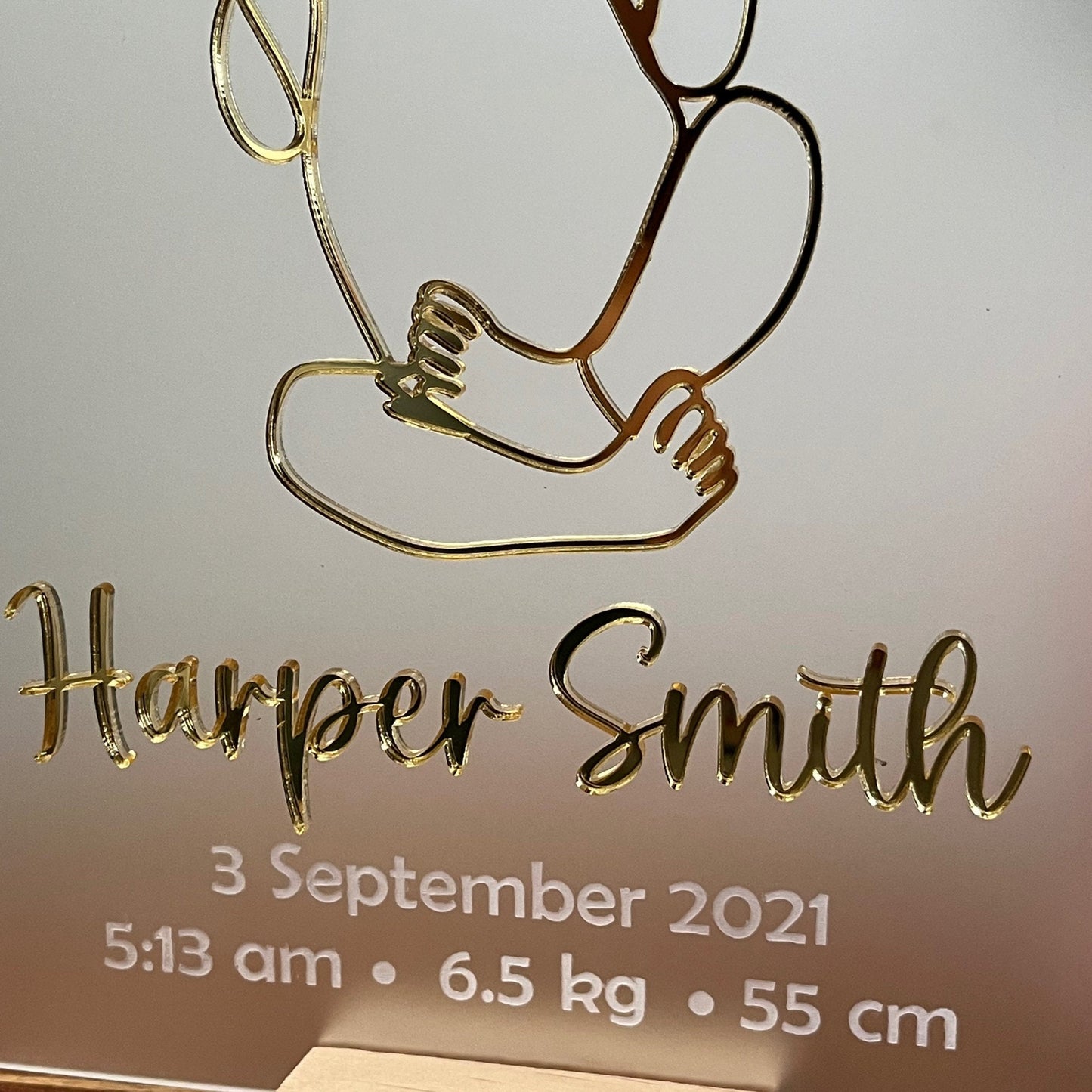 Personalised Baby birth stat plaque