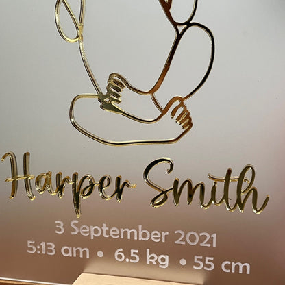 Personalised Baby birth stat plaque