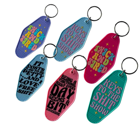 retro style motel keyring-gift for her-birthday gift -new car gift-bag tag-