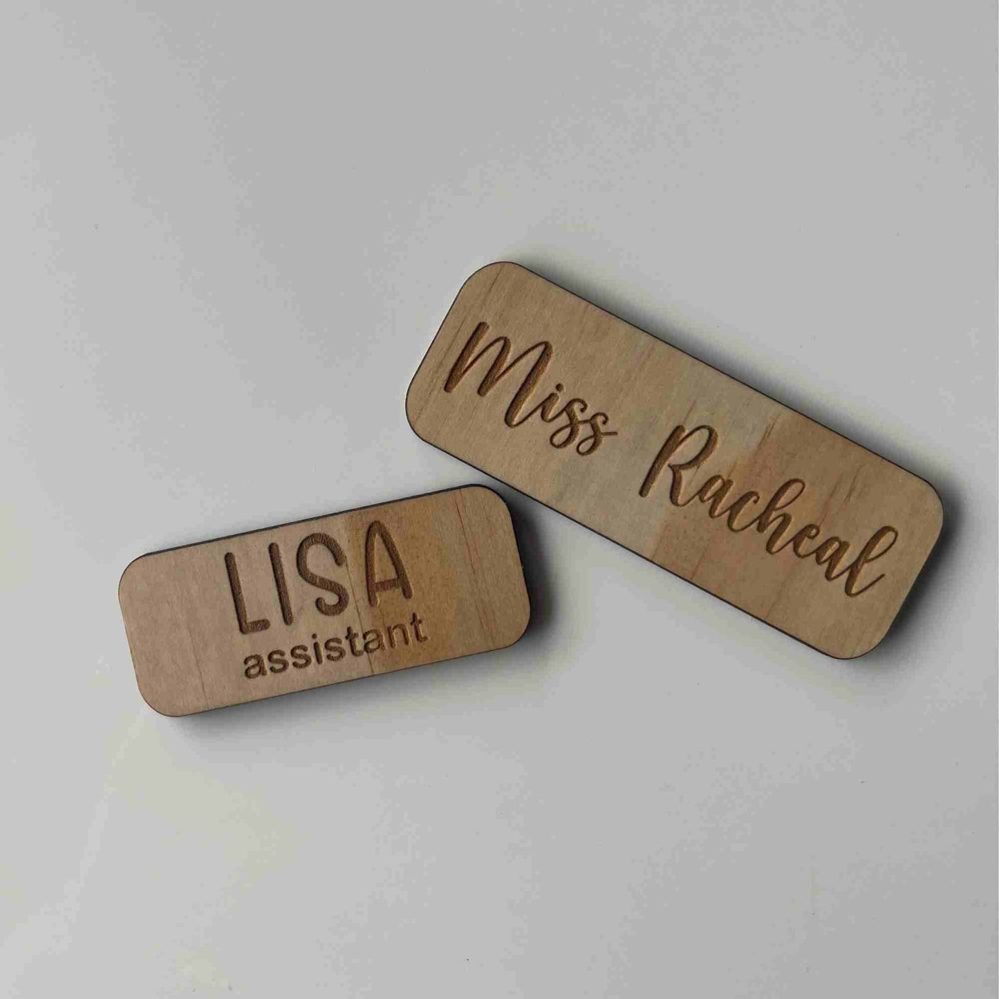 Personalised Wooden Name Badge