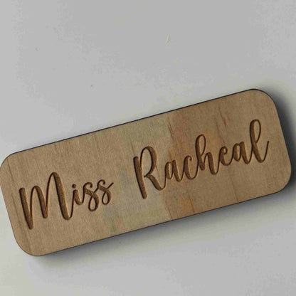 Personalised Wooden Name Badge