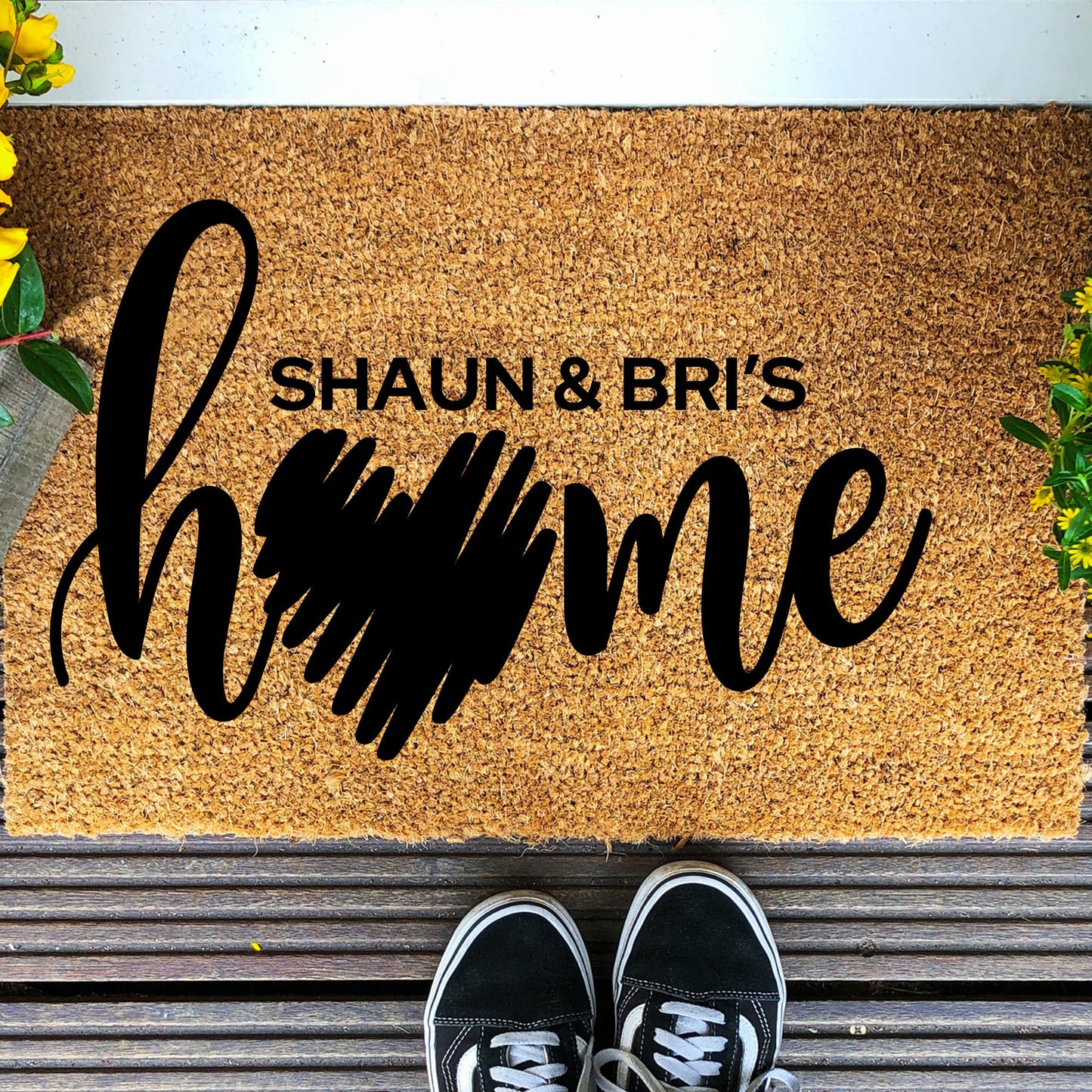 Doormat Personalised Home Heart Print