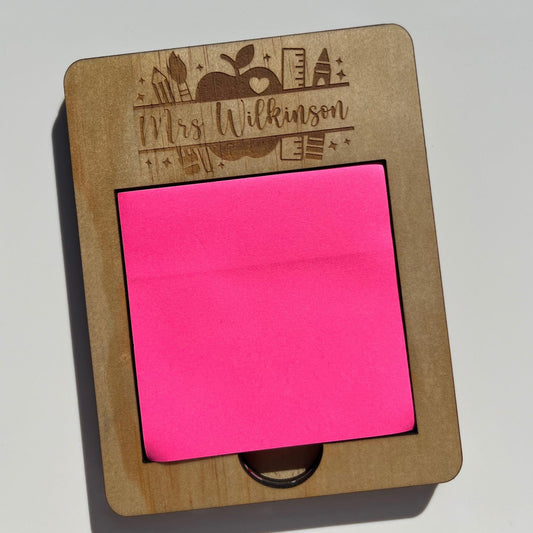 Personalised teacher sticky note holder