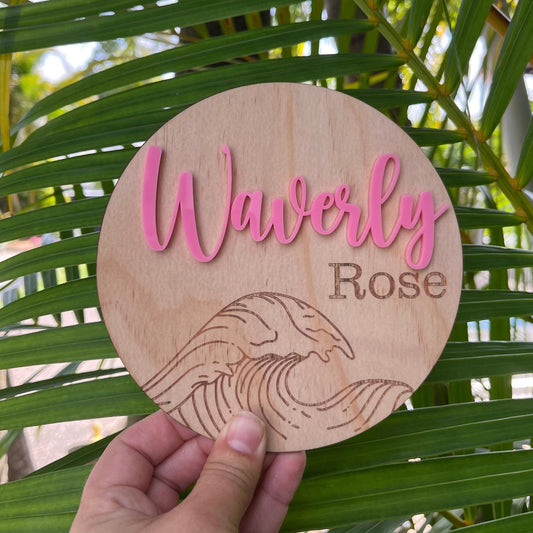 Personalised Name Sign -wave theme