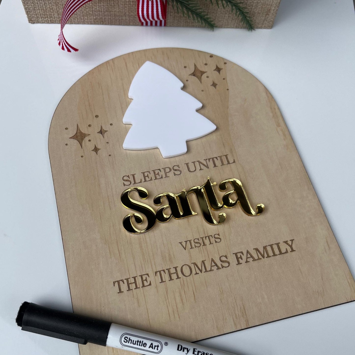 Personalised Christmas countdown sign