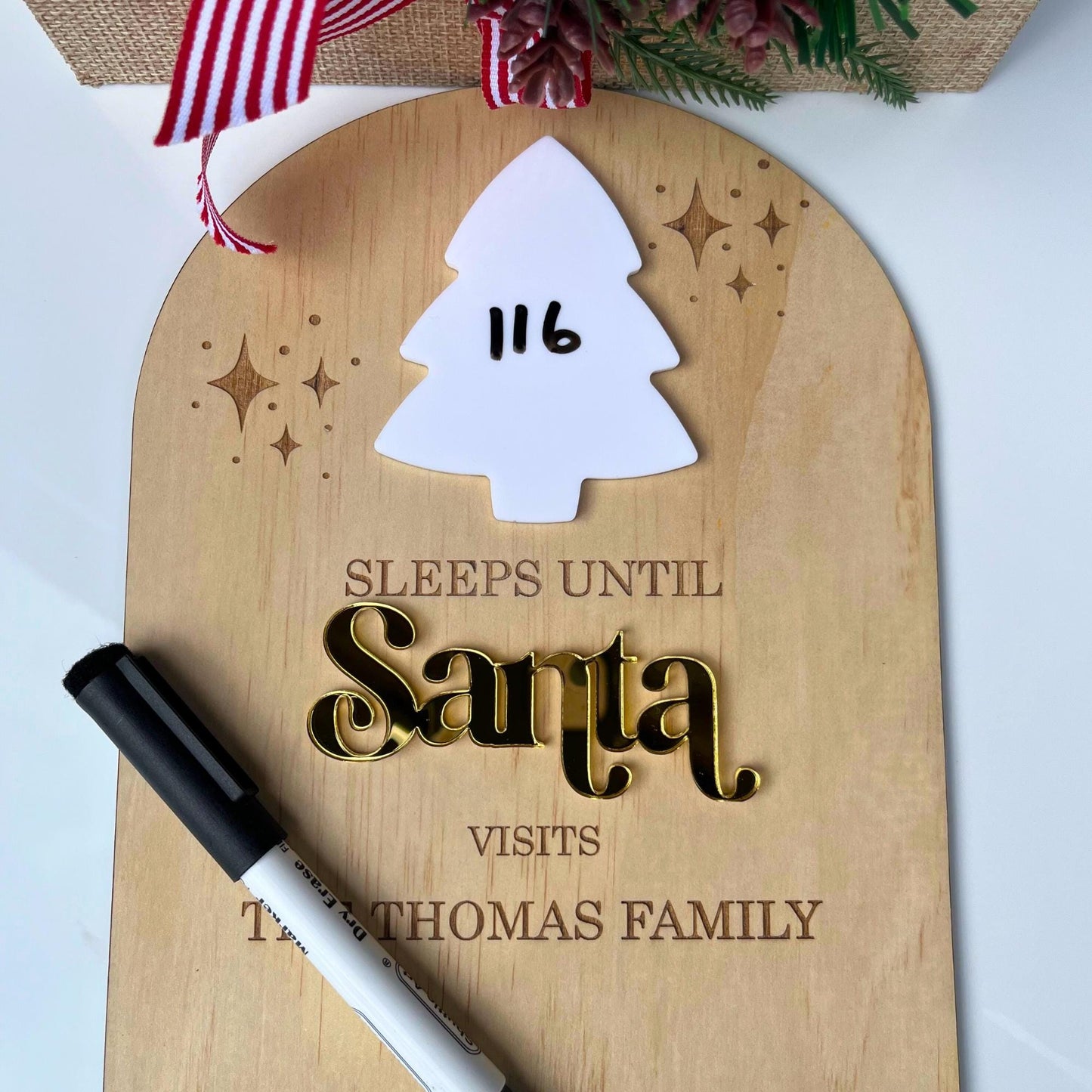 Personalised Christmas countdown sign