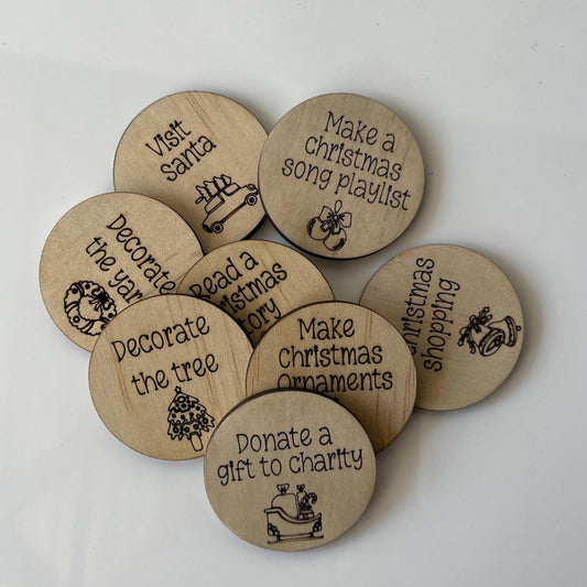 Christmas advent calendar tokens -