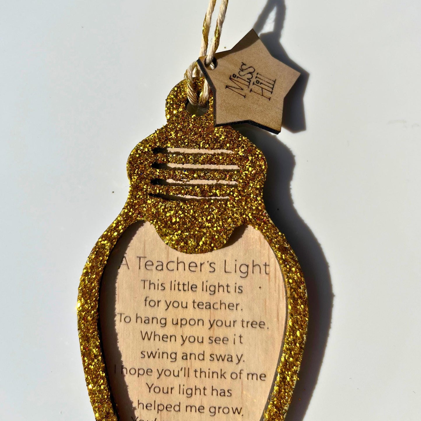 Teacher's Light Glitter Ornament