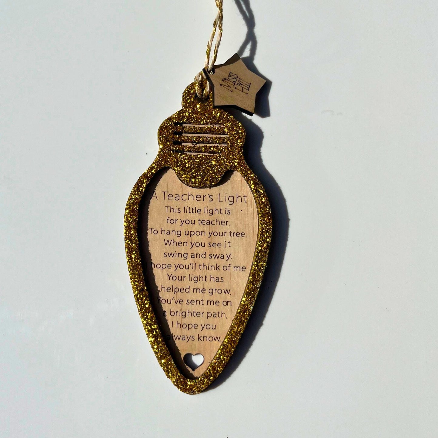 Teacher's Light Glitter Ornament