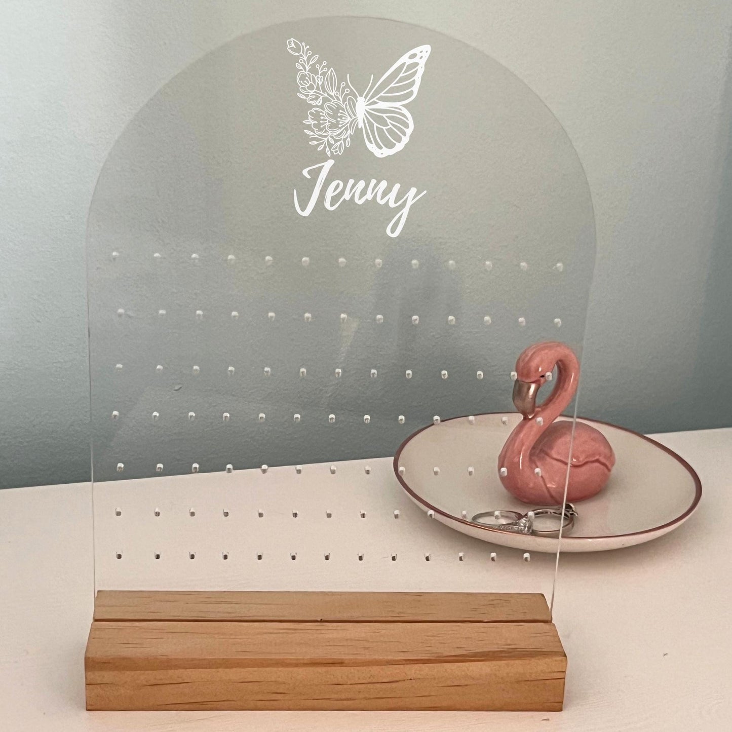 Personalised Earring holder butterfly design
