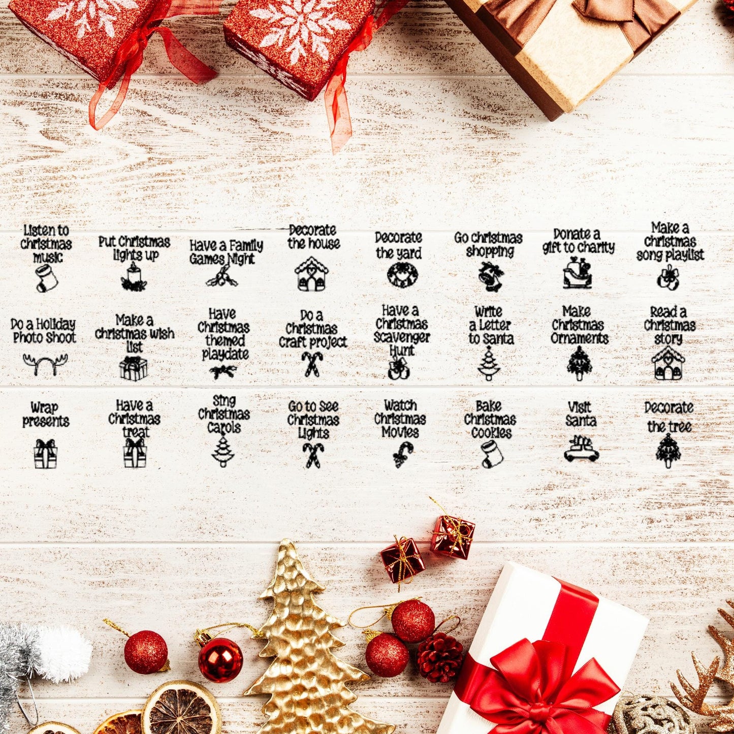 Christmas advent calendar tokens -