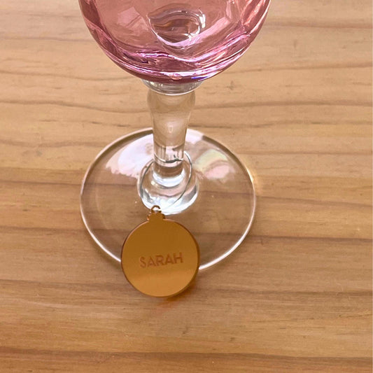 Personalised Christmas bubble wine charms